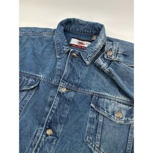 Y2K Bugle Boy Millennium Series Denim Trucker Jacket Mens XL Blue Cotton Vintage